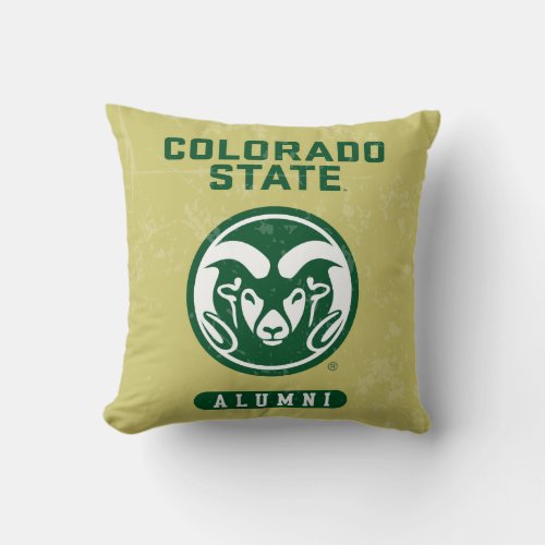 Colorado State University Alumni Logo Distressed Throw Pillow