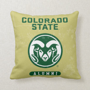 Colorado State University Alumni Logo Distressed Throw Pillow