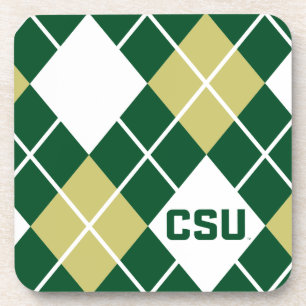 Colorado State University Argyle Pattern Beverage Coaster