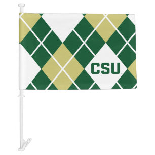 Colorado State University Argyle Pattern Car Flag