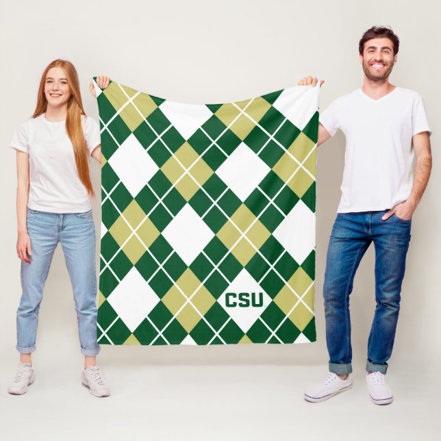 Colorado State University Argyle Pattern Fleece Blanket (In Situ)