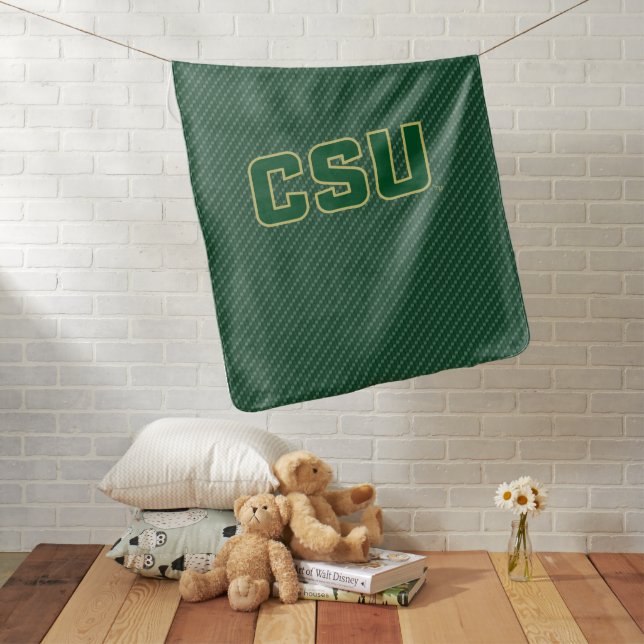 Colorado State University Carbon Fiber Pattern Baby Blanket (In Situ)