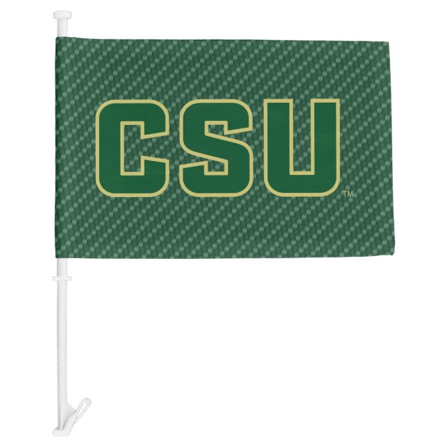 Colorado State University Carbon Fiber Pattern Car Flag (Front)
