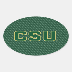 Colorado State University Carbon Fiber Pattern Oval Sticker
