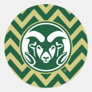 Colorado State University Chevron Pattern Classic Round Sticker