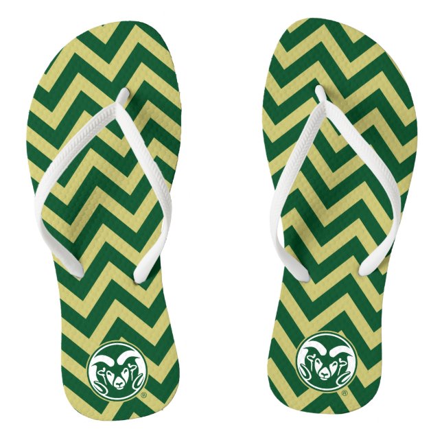 Colorado State University Chevron Pattern Flip Flops (Footbed)