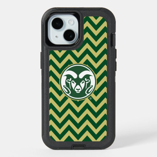 Colorado State University Chevron Pattern iPhone 15 Case (Back)