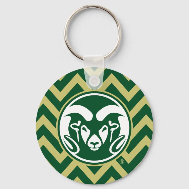 Colorado State University Chevron Pattern Keychain (Front)