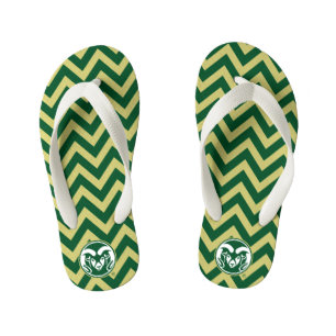 Colorado State University Chevron Pattern Kid's Flip Flops