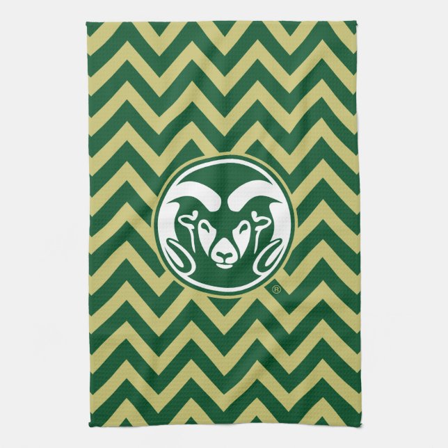 Colorado State University Chevron Pattern Kitchen Towel (Vertical)
