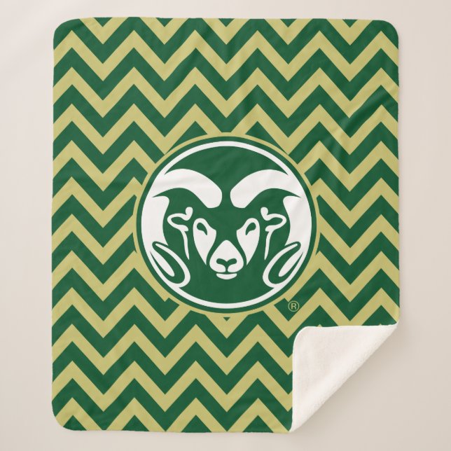 Colorado State University Chevron Pattern Sherpa Blanket (Front)