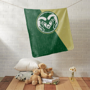 Colorado State University Color Block Distressed Baby Blanket