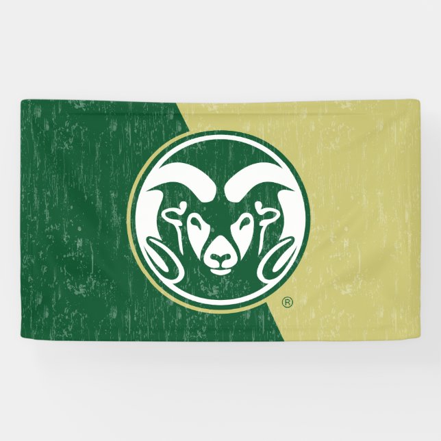 Colorado State University Color Block Distressed Banner (Horizontal)