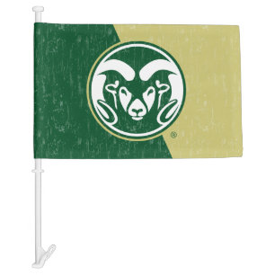 Colorado State University Color Block Distressed Car Flag