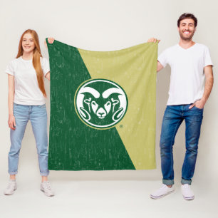 Colorado State University Color Block Distressed Fleece Blanket