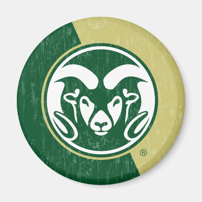 Colorado State University Color Block Distressed Magnet (Front)