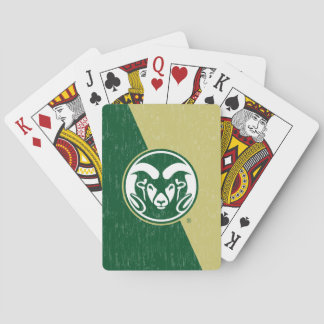 Colorado State University Color Block Distressed Poker Cards