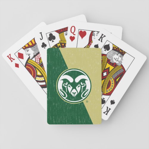 Colorado State University Color Block Distressed Poker Cards