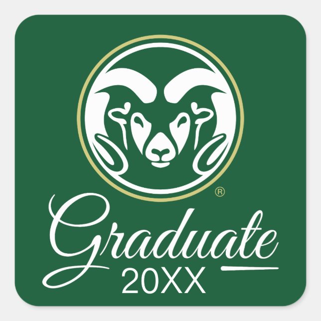 Colorado State University | Graduation Square Sticker (Front)