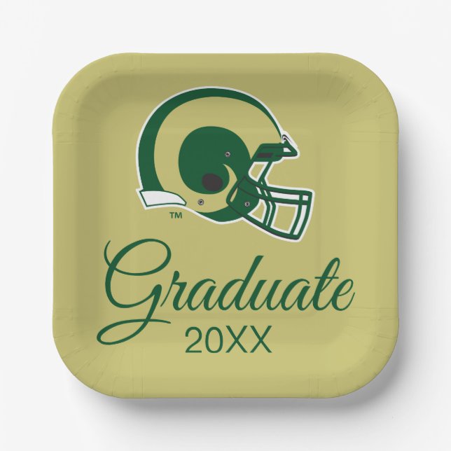 Colorado State University Helmet Mark Paper Plates (Front)