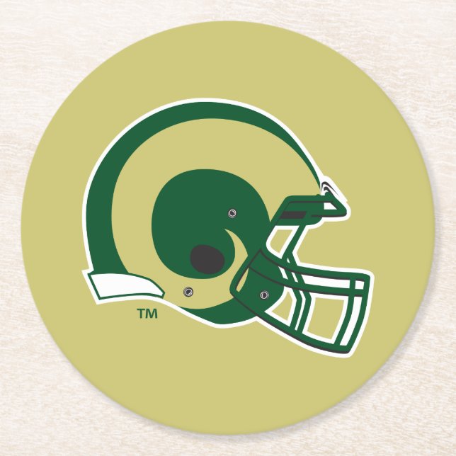 Colorado State University Helmet Mark Round Paper Coaster (Front)