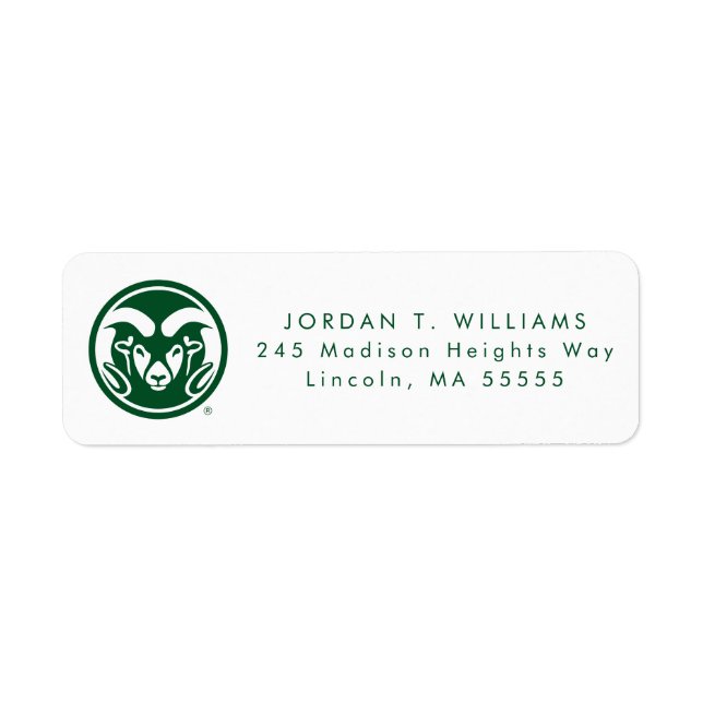 Colorado State University Label (Front)