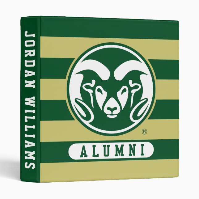 Colorado State University Logo Alumni Stripes 3 Ring Binder (Front/Spine)
