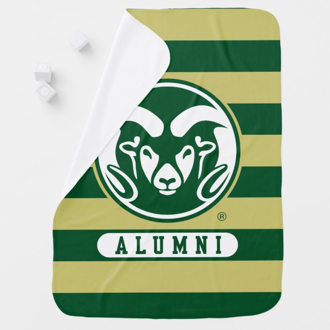 Colorado State University Logo Alumni Stripes Baby Blanket (In Situ)
