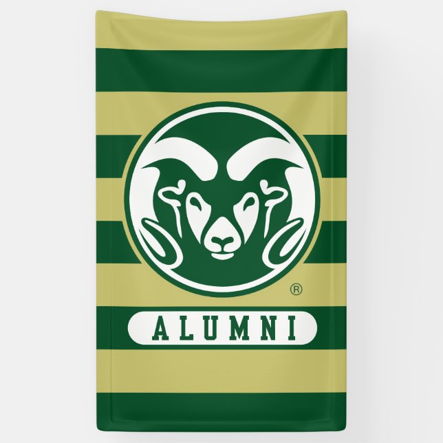 Colorado State University Logo Alumni Stripes Banner (Vertical)