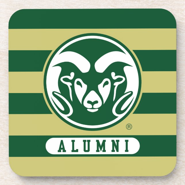 Colorado State University Logo Alumni Stripes Beverage Coaster (Front)