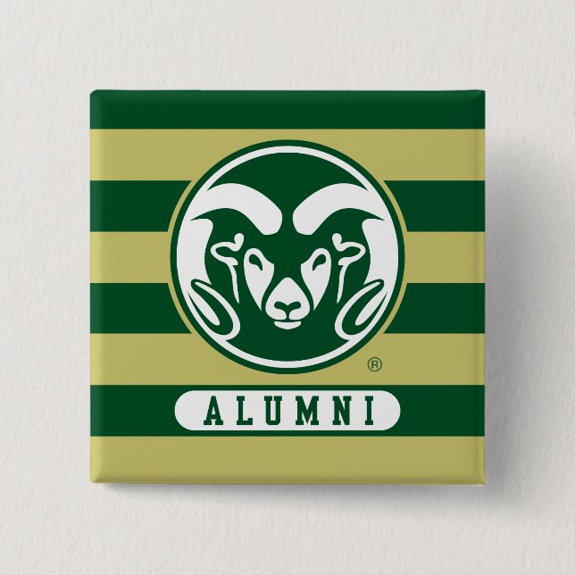 Colorado State University Logo Alumni Stripes Button (Front)