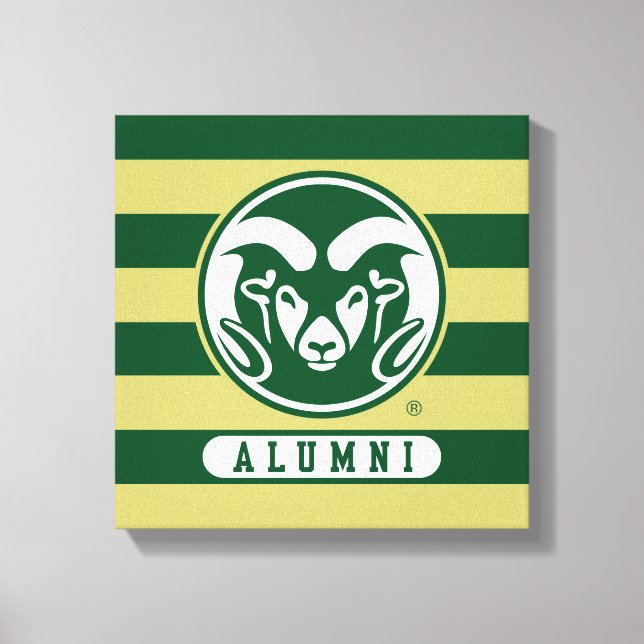 Colorado State University Logo Alumni Stripes Canvas Print (Front)