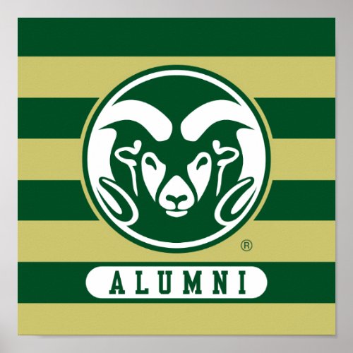 Colorado State University Logo Alumni Stripes Poster