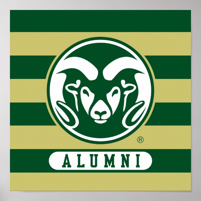 Colorado State University Logo Alumni Stripes Poster (Front)