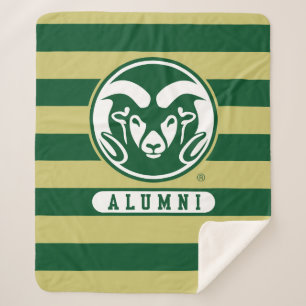 Colorado State University Logo Alumni Stripes Sherpa Blanket