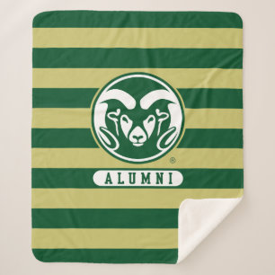 Colorado State University Logo Alumni Stripes Sherpa Blanket