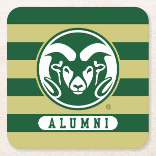 Colorado State University Logo Alumni Stripes Square Paper Coaster