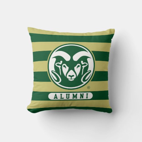 Colorado State University Logo Alumni Stripes Throw Pillow