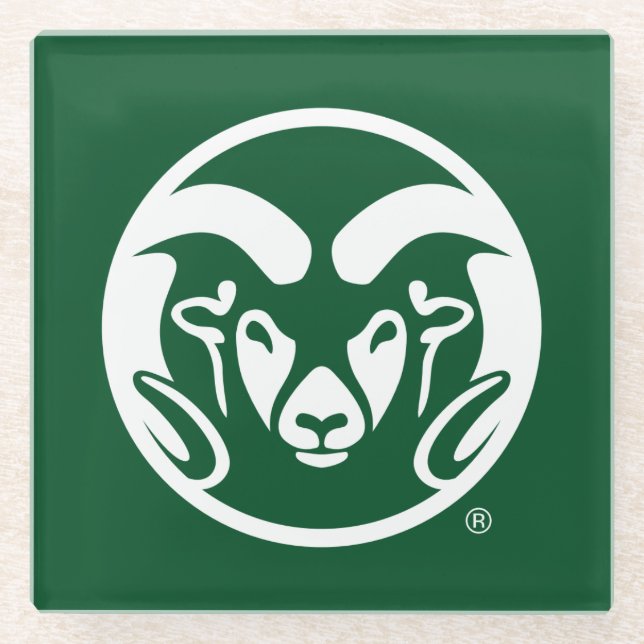 Colorado State University Logo Glass Coaster (Front)