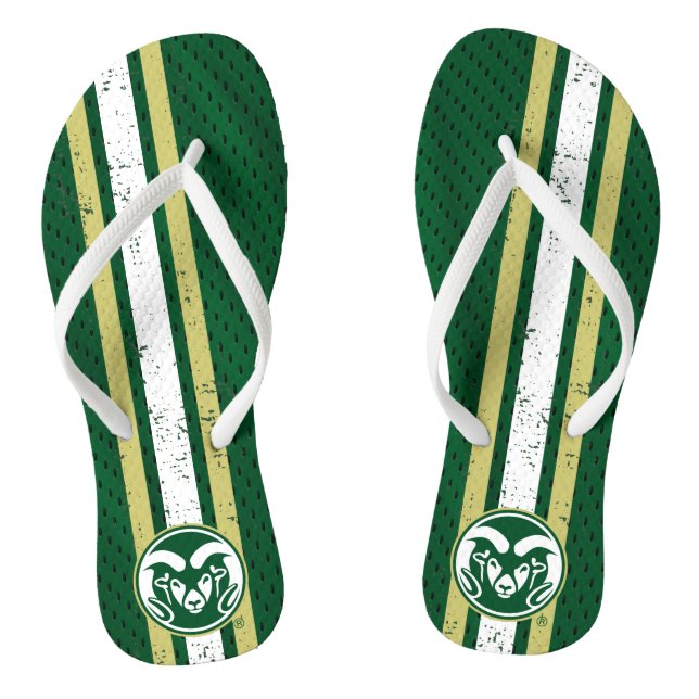 Colorado State University Logo Jersey Flip Flops (Footbed)