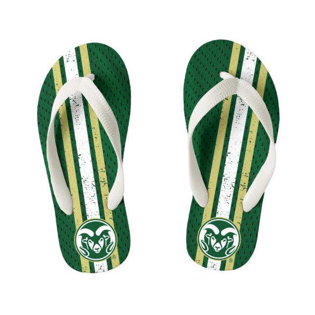 Colorado State University Logo Jersey Kid's Flip Flops (Footbed)