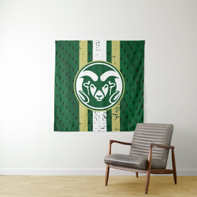 Colorado State University Logo Jersey Tapestry (In Situ)