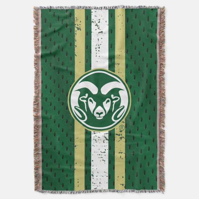 Colorado State University Logo Jersey Throw Blanket (Front Vertical)