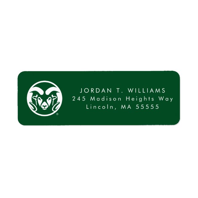 Colorado State University Logo Label (Front)