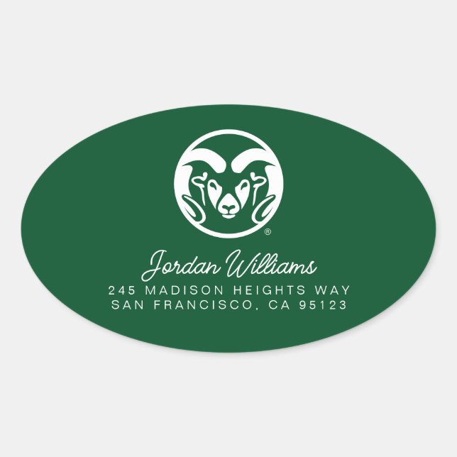 Colorado State University Logo Oval Sticker (Front)