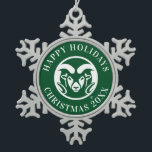Colorado State University Logo Snowflake Pewter Christmas Ornament<br><div class="desc">Check out these new Colorado State University designs! Show off your CSU Ram pride with these new Colorado State products. These make perfect gifts for the Ram student,  alumni,  family,  friend or fan in your life.</div>