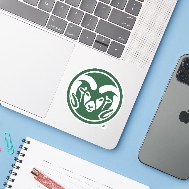 Colorado State University Logo Sticker (Laptop w/ iPhone)