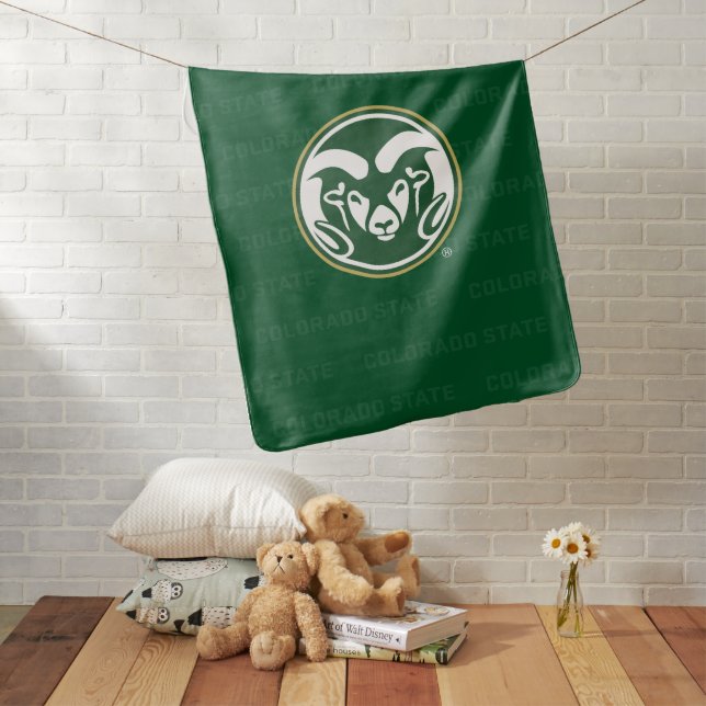 Colorado State University Logo Watermark Baby Blanket (In Situ)