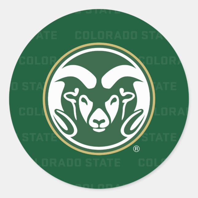 Colorado State University Logo Watermark Classic Round Sticker (Front)