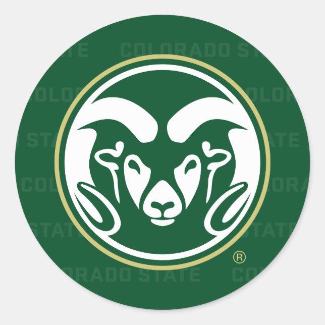 Colorado State University Logo Watermark Classic Round Sticker (Front)
